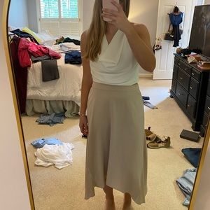 Tan silk skirt